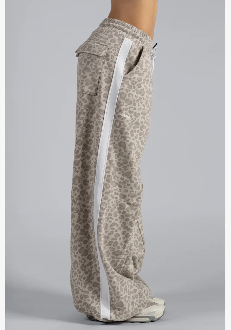 NEBBIA pantaloni larghi con motivo leopardato PRIMAL color crema