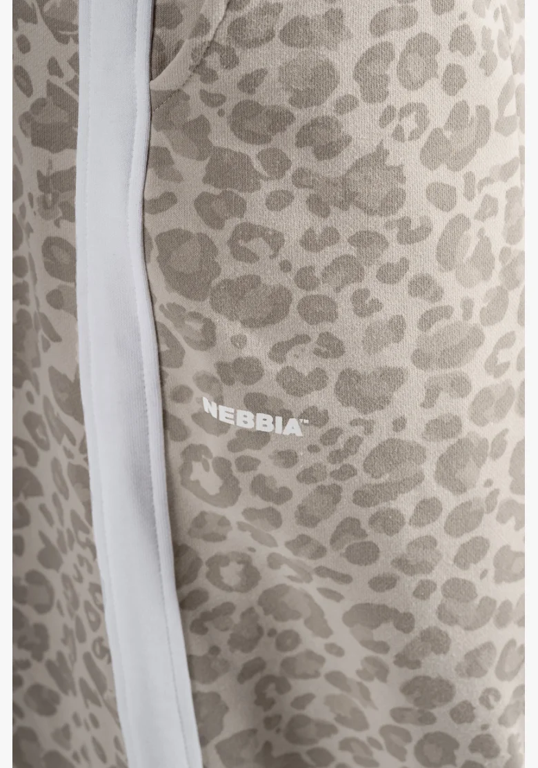 NEBBIA pantaloni larghi con motivo leopardato PRIMAL color crema