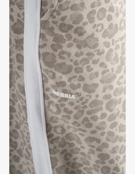 NEBBIA pantaloni larghi con motivo leopardato PRIMAL color crema