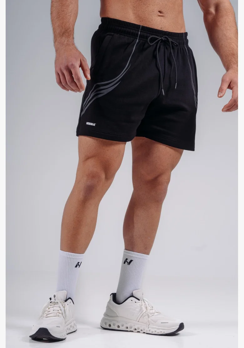 NEBBIA pantaloncini da allenamento oversize PRIMAL neri