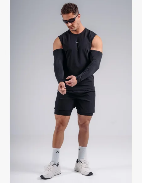 NEBBIA pantaloncini da allenamento a doppio strato PRIMAL neri