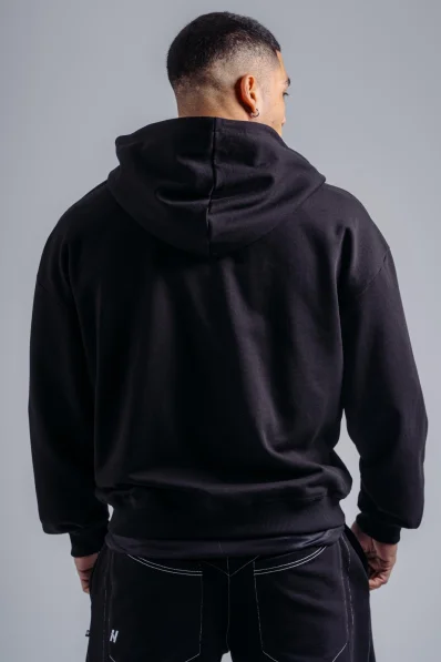 NEBBIA Felpa con zip con logo ricamato PRIMAL nera 2