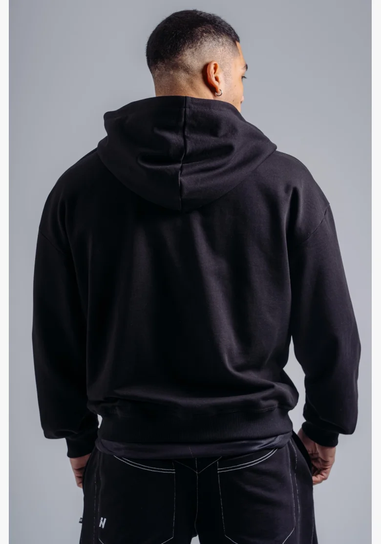NEBBIA Felpa con zip con logo ricamato PRIMAL nera