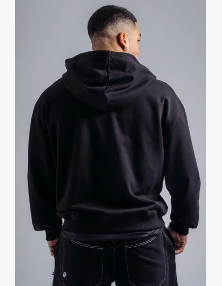 NEBBIA Felpa con zip con logo ricamato PRIMAL nera