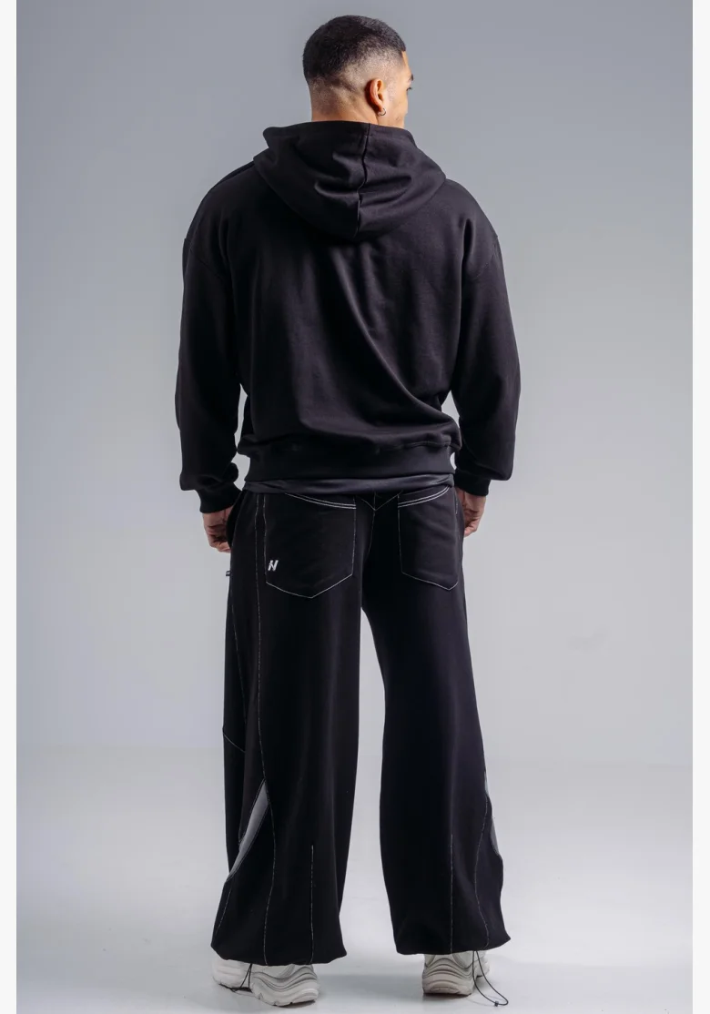 NEBBIA Felpa con zip con logo ricamato PRIMAL nera