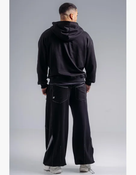 NEBBIA Felpa con zip con logo ricamato PRIMAL nera