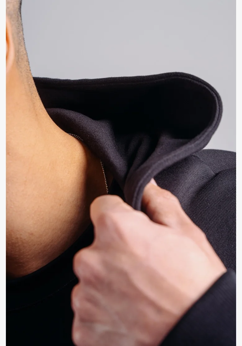 NEBBIA Felpa con zip con logo ricamato PRIMAL nera