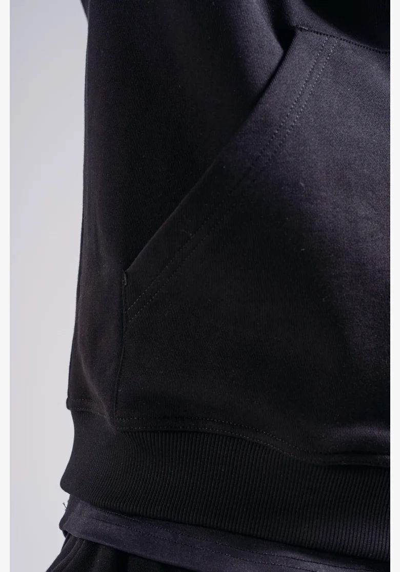 NEBBIA Felpa con zip con logo ricamato PRIMAL nera