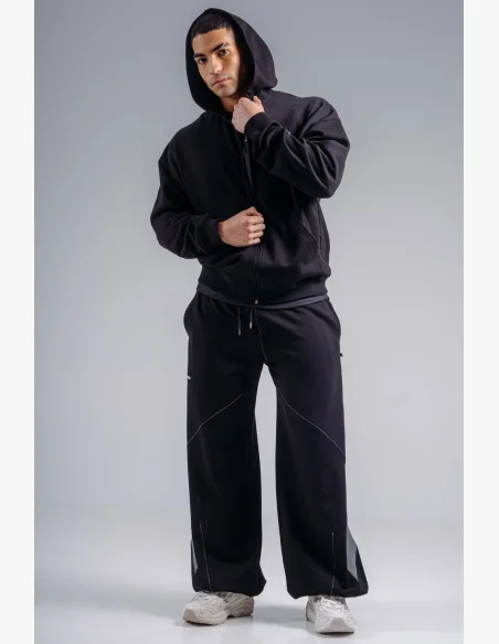 NEBBIA Felpa con zip con logo ricamato PRIMAL nera