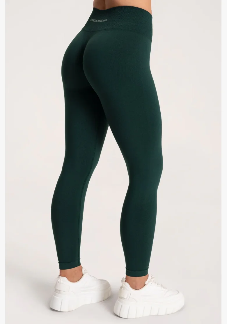 Gym Glamour Leggings Second Skin push up Verde Scuro