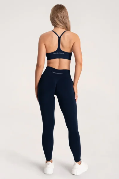 Gym Glamour Leggings Second Skin push up Blu Scuro
