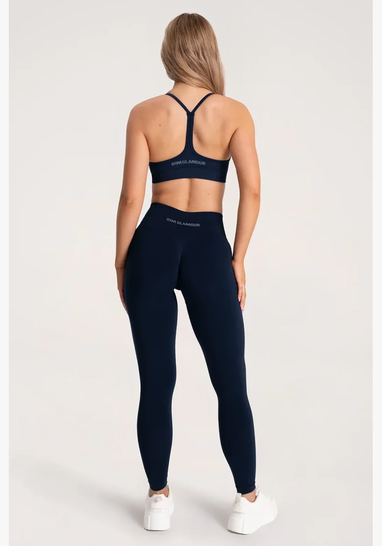 Gym Glamour Leggings Second Skin push up Blu Scuro