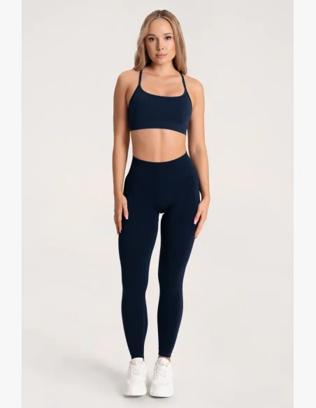 Gym Glamour Leggings Second Skin push up Blu Scuro