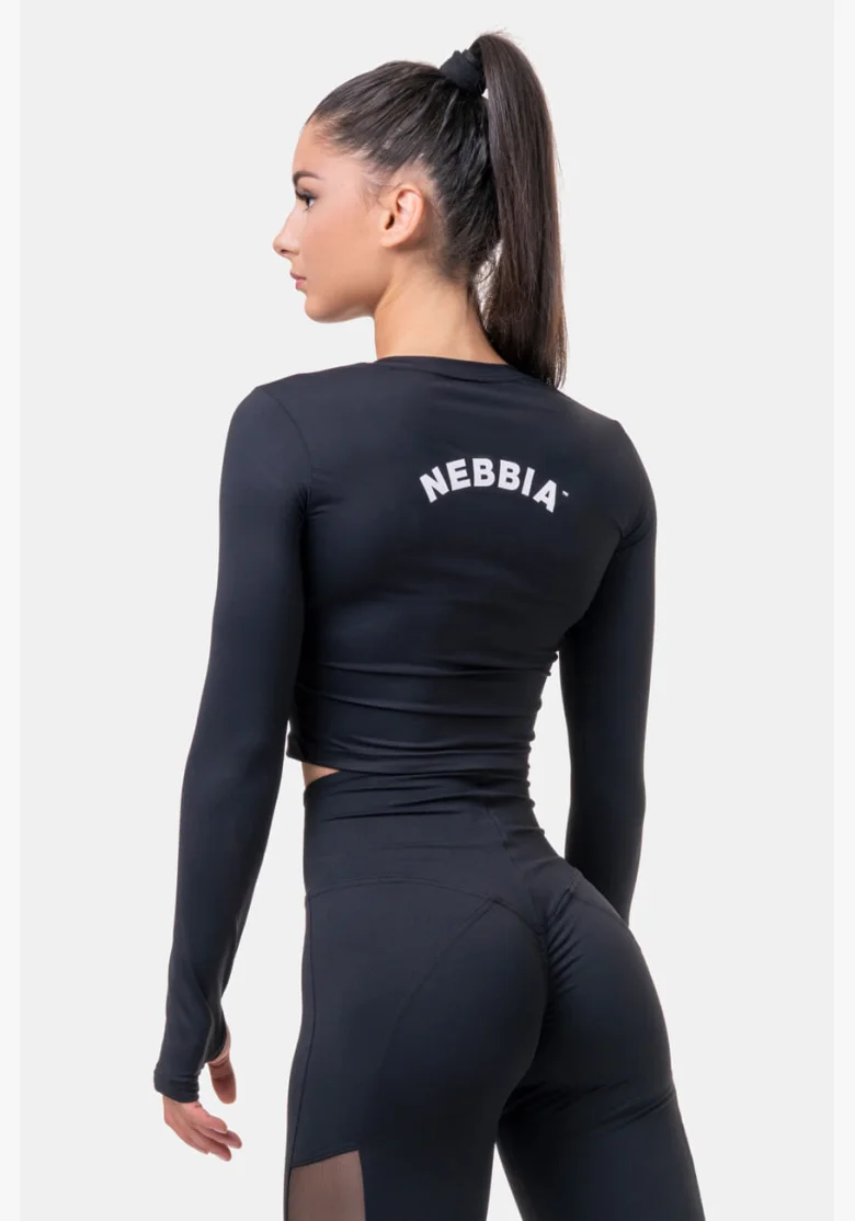 NEBBIA • Sporty HERO crop top a maniche lunghe • NEBBIAshop.cz