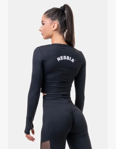 NEBBIA • Sporty HERO crop top a maniche lunghe • NEBBIAshop.cz
