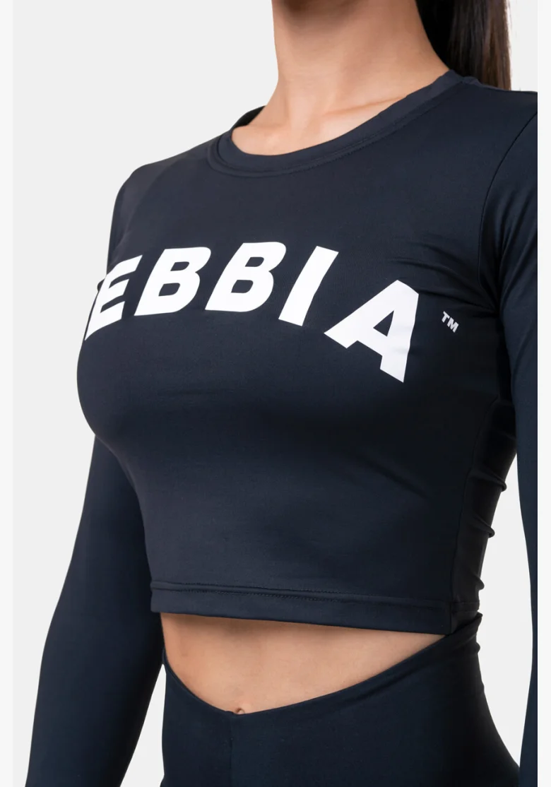 NEBBIA • Sporty HERO crop top a maniche lunghe • NEBBIAshop.cz