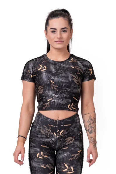 NEBBIA • Crop Top Active Nero • NEBBIAshop.it