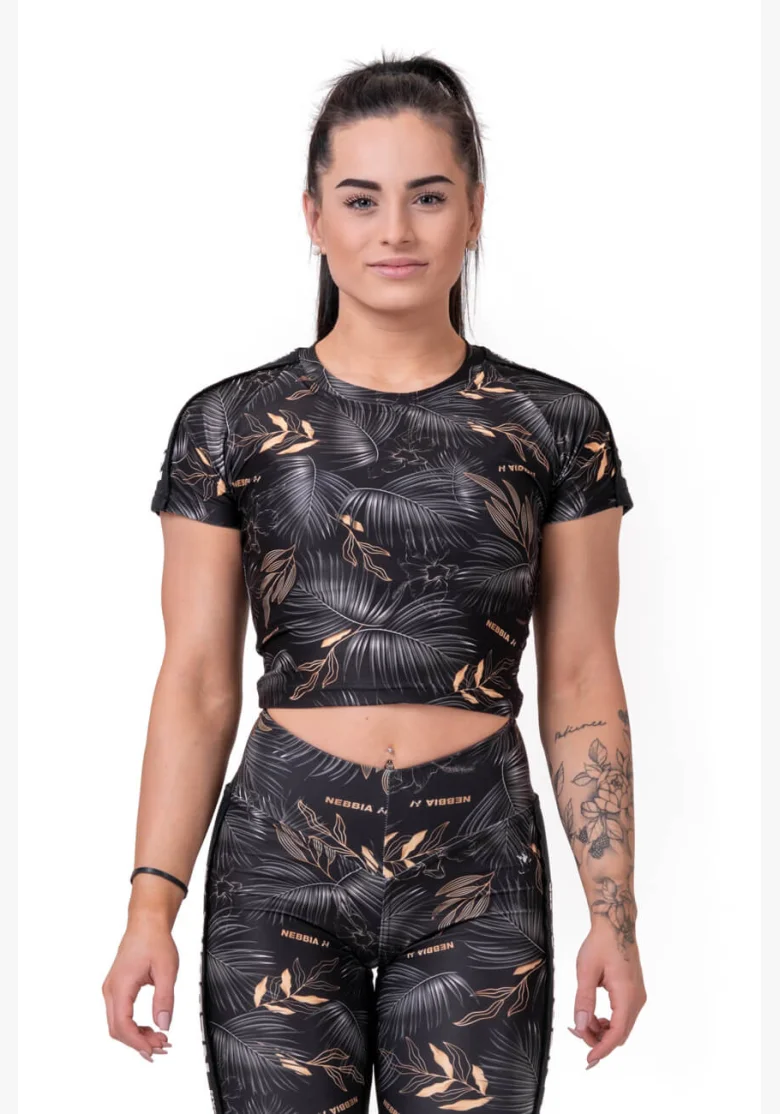 NEBBIA • Crop Top Active Nero • NEBBIAshop.it