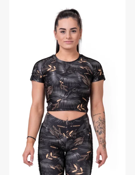 NEBBIA • Crop Top Active Nero • NEBBIAshop.it