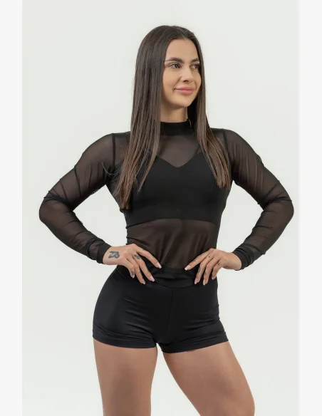NEBBIA • Pantaloni corti compressivi da donna con vita alta INTENSE • NEBBIAshop.it