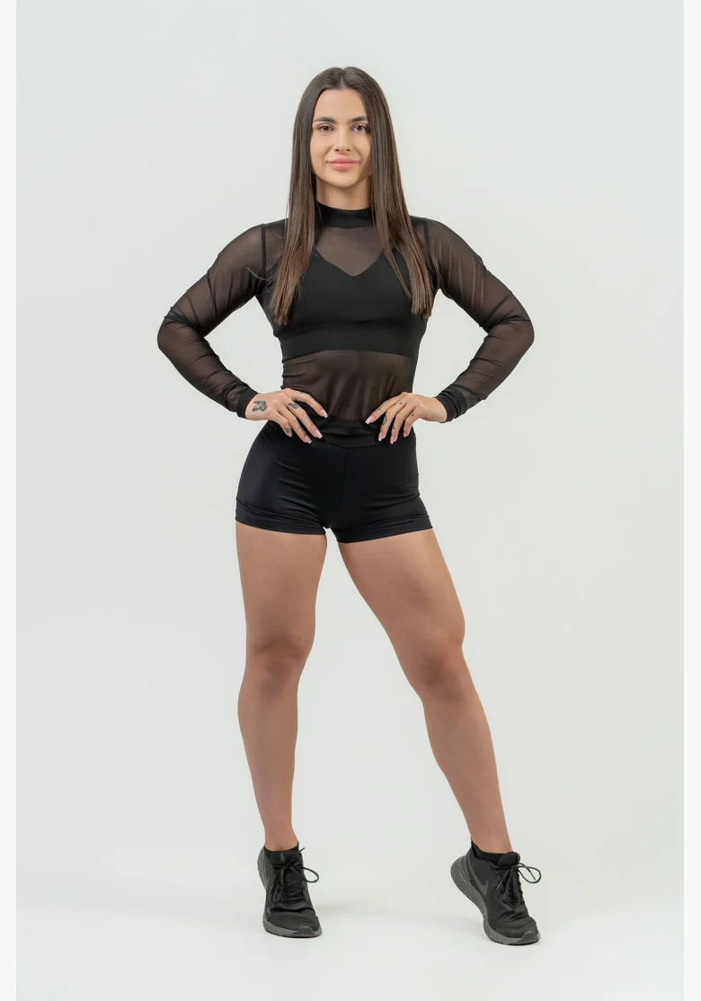 NEBBIA • Pantaloni corti compressivi da donna con vita alta INTENSE • NEBBIAshop.it