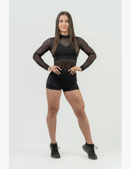 NEBBIA • Pantaloni corti compressivi da donna con vita alta INTENSE • NEBBIAshop.it
