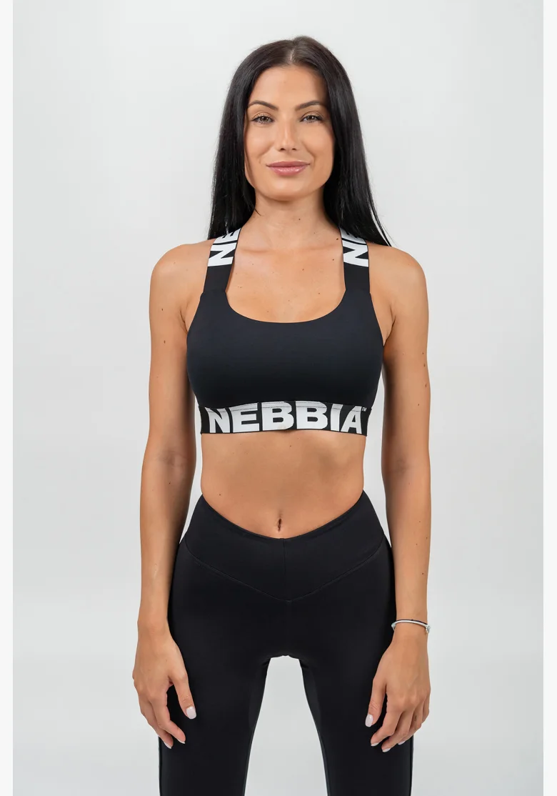 NEBBIA • Reggiseno sportivo con sostegno medio ICONIC nero • Nebshop.cz