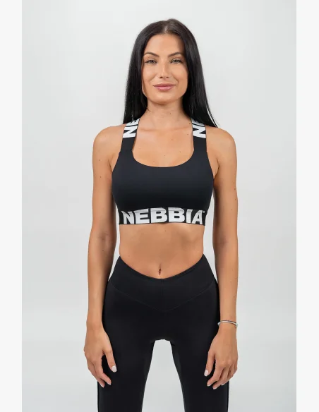 NEBBIA • Reggiseno sportivo con sostegno medio ICONIC nero • Nebshop.cz