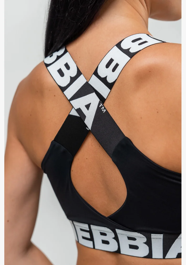 NEBBIA • Reggiseno sportivo con sostegno medio ICONIC nero • Nebshop.cz