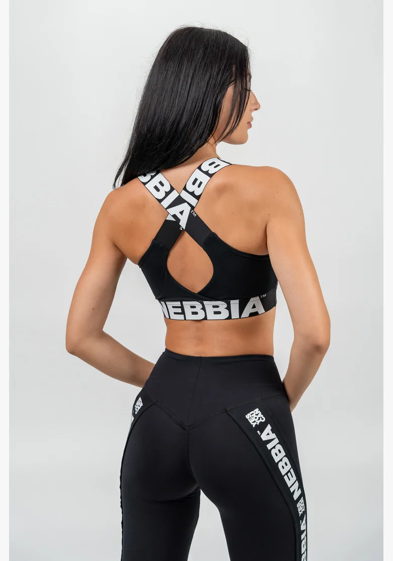 NEBBIA • Reggiseno sportivo con sostegno medio ICONIC nero • Nebshop.cz
