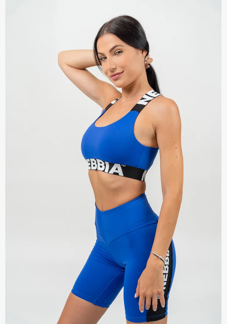 NEBBIA • Reggiseno sportivo con supporto medio ICONIC blu • Nebshop.it