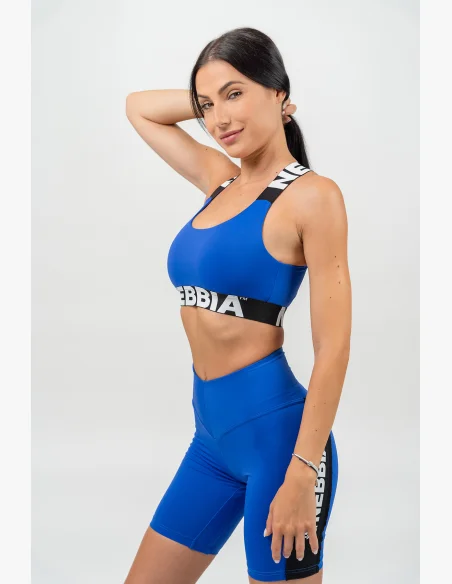 NEBBIA • Reggiseno sportivo con supporto medio ICONIC blu • Nebshop.it