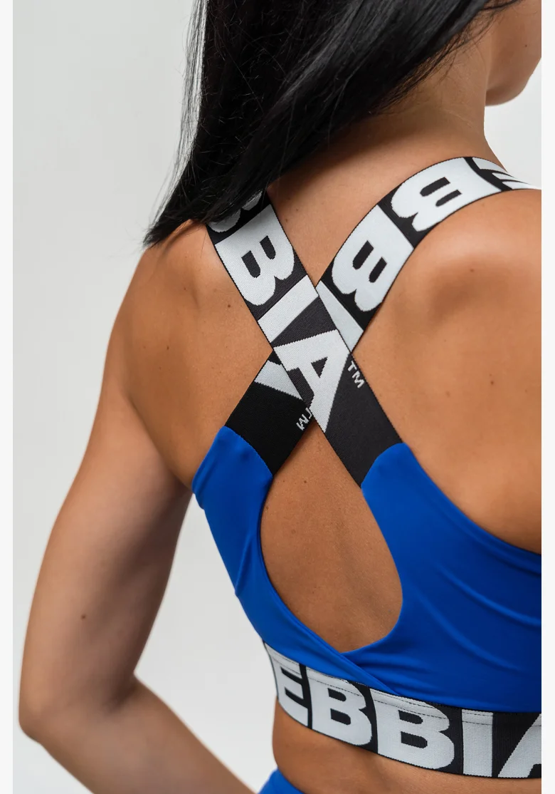 NEBBIA • Reggiseno sportivo con supporto medio ICONIC blu • Nebshop.it