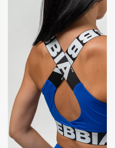 NEBBIA • Reggiseno sportivo con supporto medio ICONIC blu • Nebshop.it