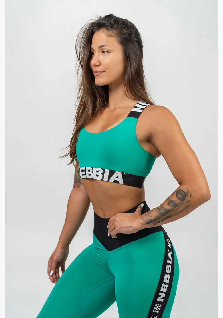 NEBBIA • Reggiseno sportivo con supporto medio ICONIC verde • Nebshop.cz