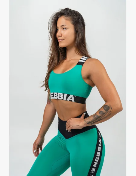NEBBIA • Reggiseno sportivo con supporto medio ICONIC verde • Nebshop.cz