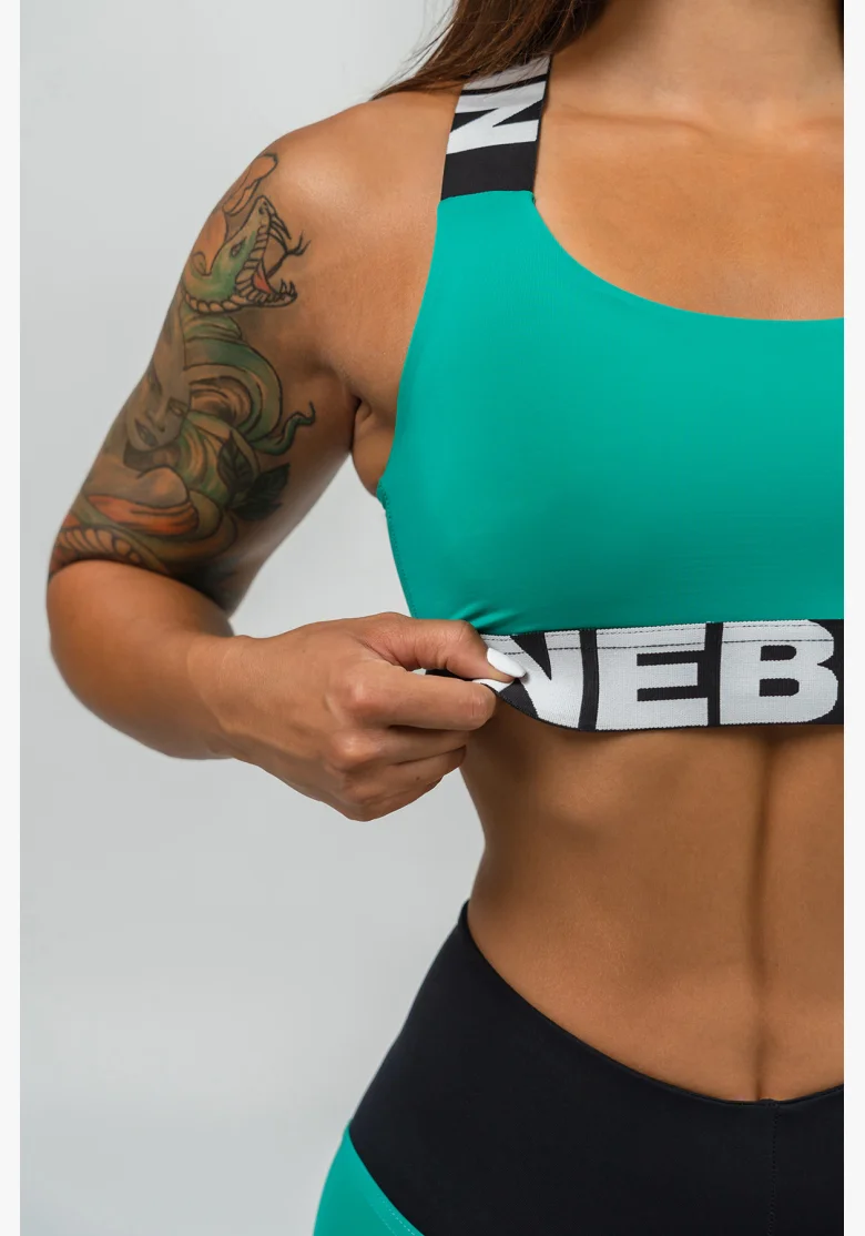 NEBBIA • Reggiseno sportivo con supporto medio ICONIC verde • Nebshop.cz
