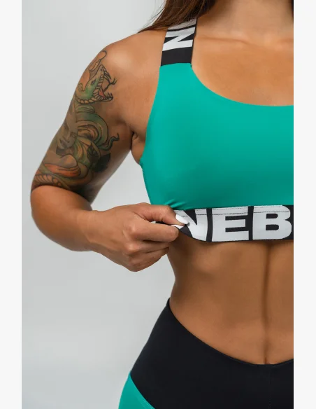 NEBBIA • Reggiseno sportivo con supporto medio ICONIC verde • Nebshop.cz