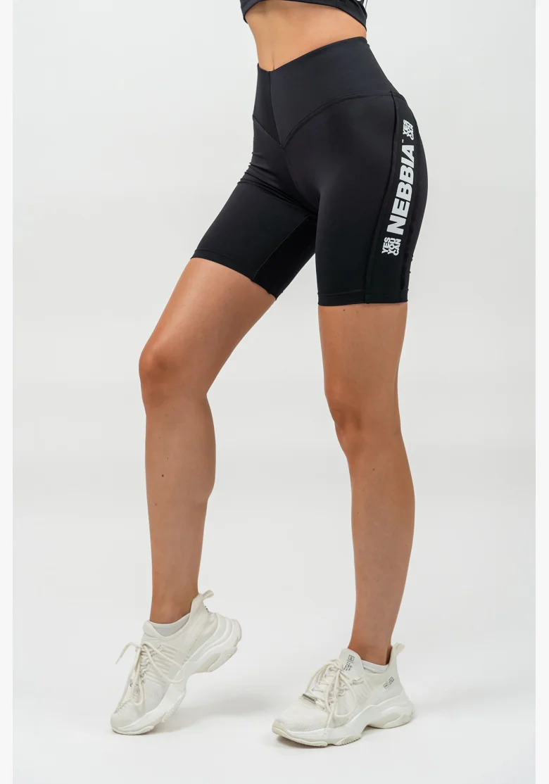 NEBBIA • Pantaloni da ciclismo con vita alta ICONIC neri • Nebshop.it