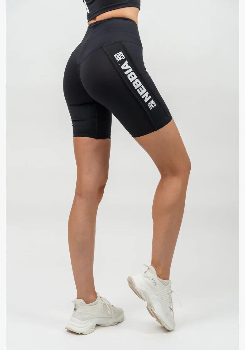 NEBBIA • Pantaloni da ciclismo con vita alta ICONIC neri • Nebshop.it