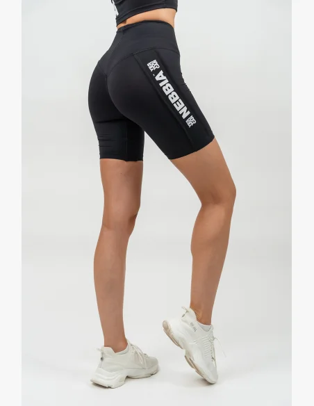 NEBBIA • Pantaloni da ciclismo con vita alta ICONIC neri • Nebshop.it