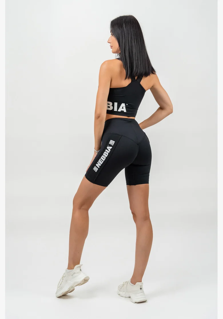 NEBBIA • Pantaloni da ciclismo con vita alta ICONIC neri • Nebshop.it