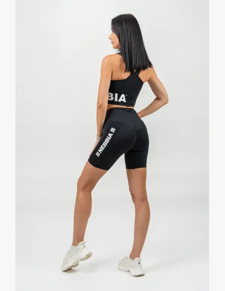 NEBBIA • Pantaloni da ciclismo con vita alta ICONIC neri • Nebshop.it