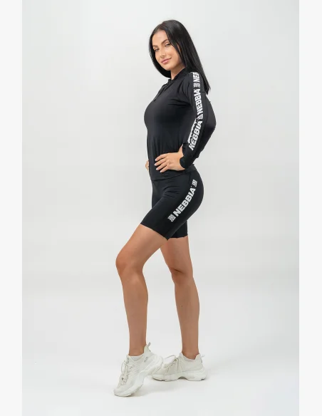 NEBBIA • Canotta sportiva a maniche lunghe WINNER nera • Nebshop.it