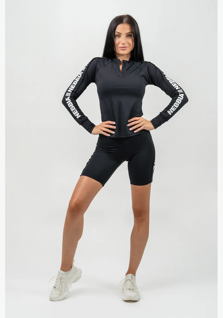 NEBBIA • Canotta sportiva a maniche lunghe WINNER nera • Nebshop.it