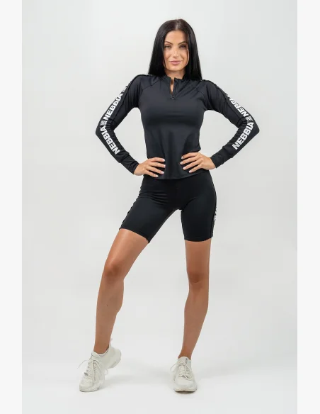 NEBBIA • Canotta sportiva a maniche lunghe WINNER nera • Nebshop.it