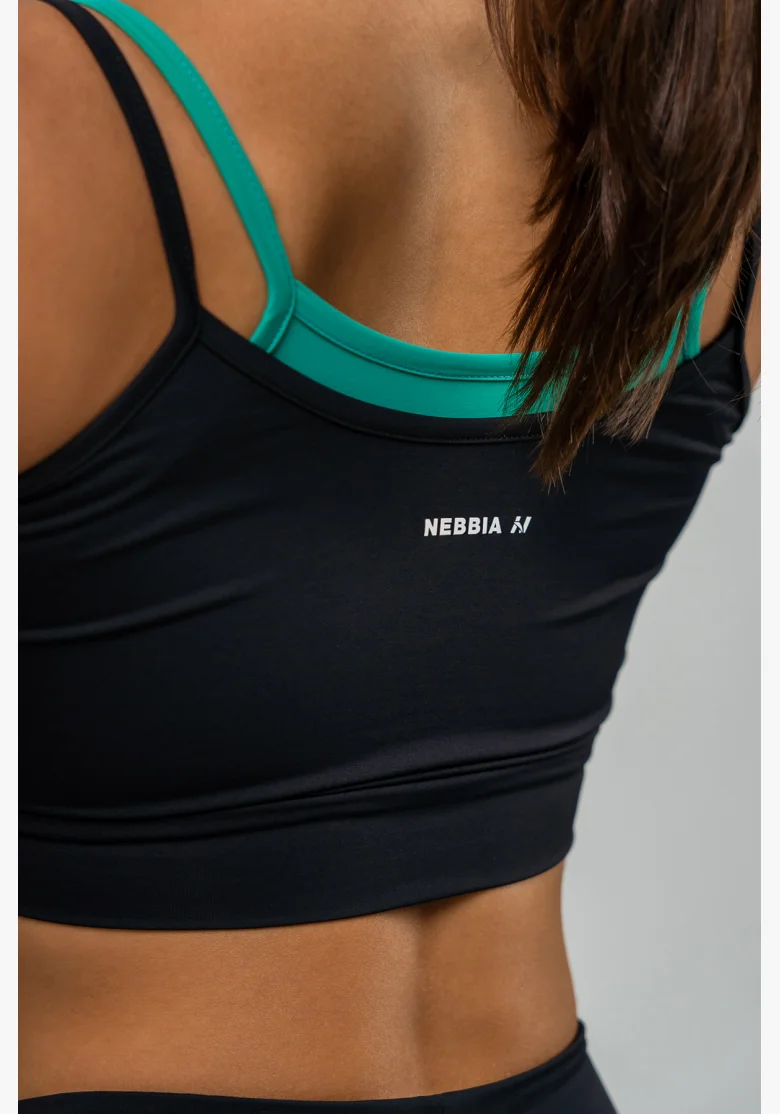 NEBBIA • Reggiseno sportivo a doppio strato FLEX nero • Nebshop.it