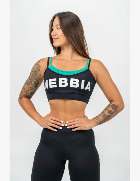 NEBBIA • Reggiseno sportivo a doppio strato FLEX nero • Nebshop.it