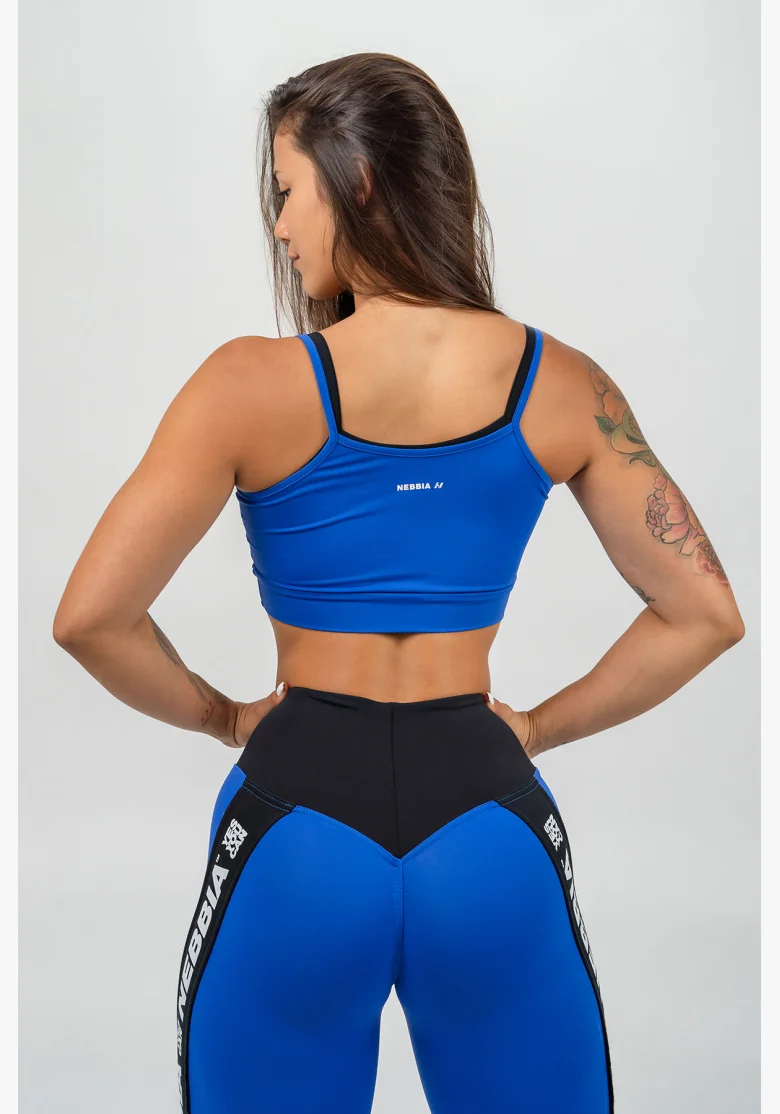 NEBBIA • Reggiseno sportivo a doppio strato FLEX blu • Nebshop.cz