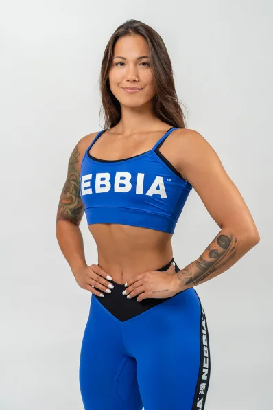 NEBBIA • Reggiseno sportivo a doppio strato FLEX blu • Nebshop.cz